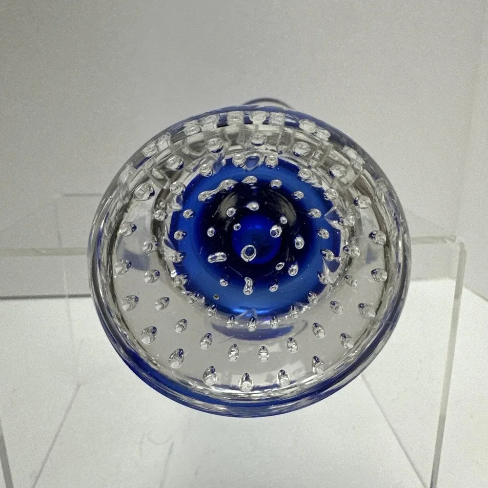 Aseda Glasbruk Calla Lily Bud Vase Blue MCM Sweden 8